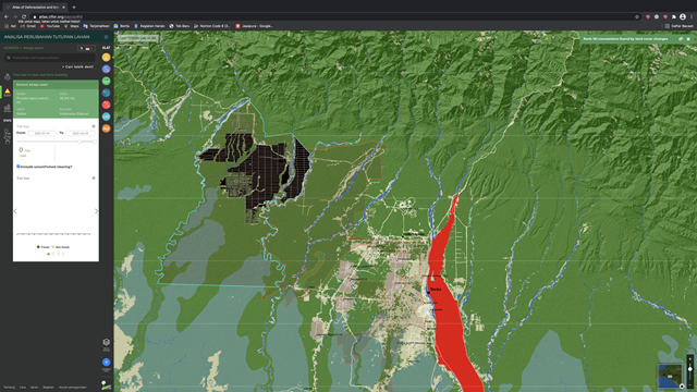 Jepretan Layar 2021 udara Lokasi Luasan Lahan PT.PAL di Iwaka Kabupaten Mimika (Foto : Jerat Papua )